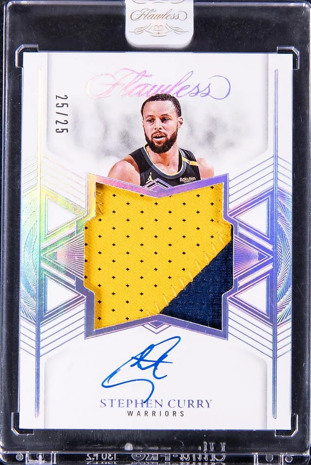 2024-25 Panini Flawless Stephen Curry Star Swatch Signatures #SSS-SCW card image