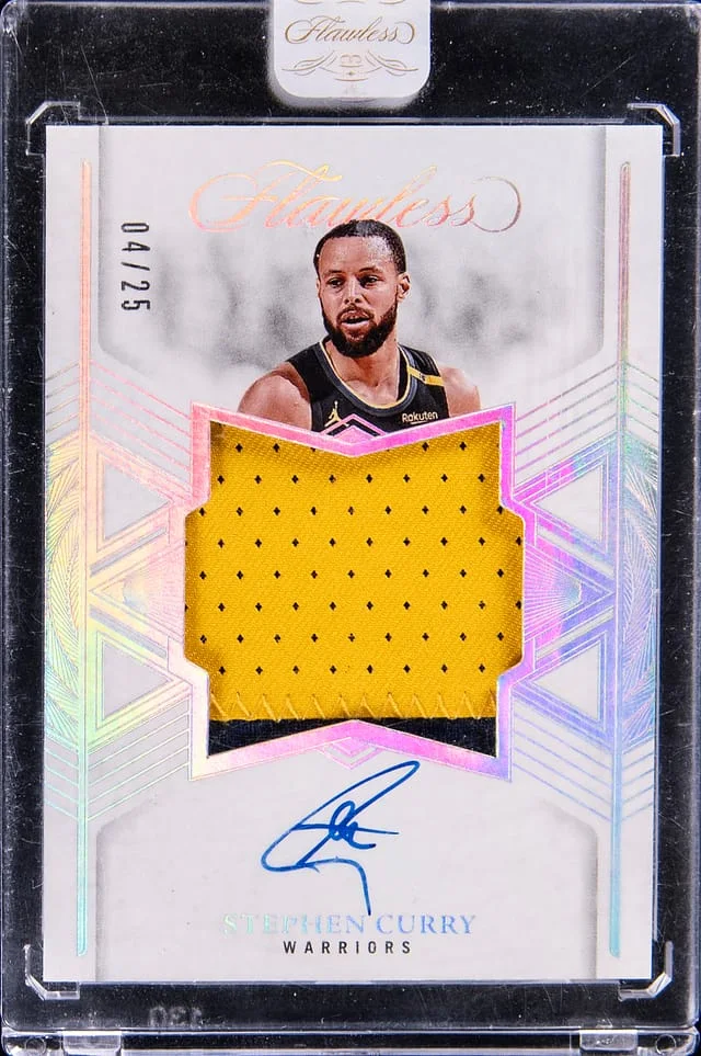 2024-25 Panini Flawless Stephen Curry Star Swatch Signatures #SSW-SCW card image
