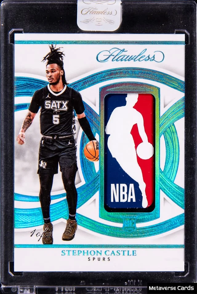 2024-25 Panini Flawless Stephon Castle Patch - Panini Encased Logoman #LMG-SCS card image