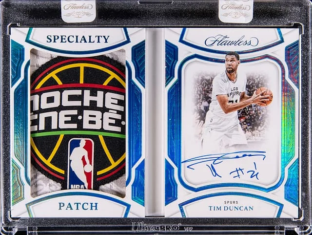 2024-25 Panini Flawless Tim Duncan Specialty Patch Booklet Autographs Platinum #SBA-TIM card image