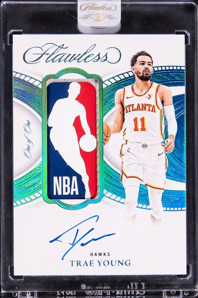2024-25 Panini Flawless Trae Young Logoman Autographs #LGA-TRY card image