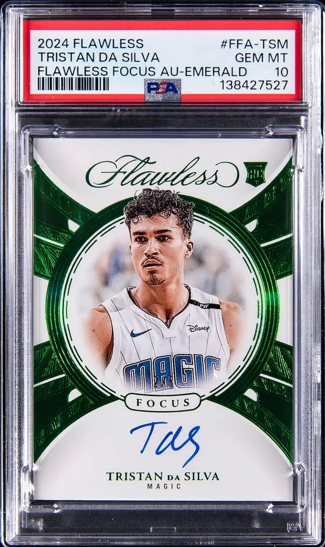 2024-25 Panini Flawless Tristan De Silva Focus Autographs Emerald #FFA-TSM card image