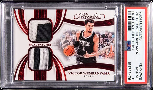 2024-25 Panini Flawless Victor Wembanyama Dual Patches Ruby #DP-VWB card image