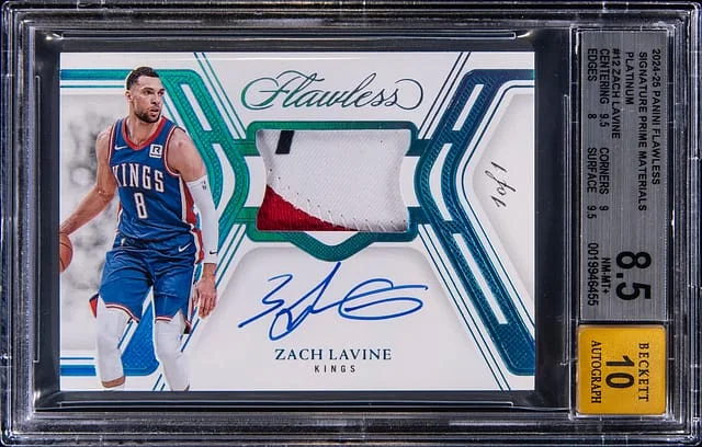 2024-25 Panini Flawless Zach LaVine Signatures Prime Materials Platinum #SPM-ZLB card image