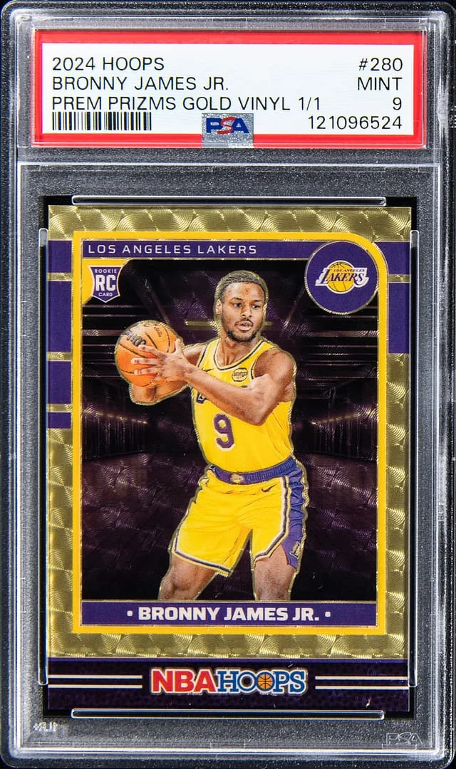 2024-25 Panini Hoops Bronny James Jr. Premium Prizms Gold Vinyl #280 card image