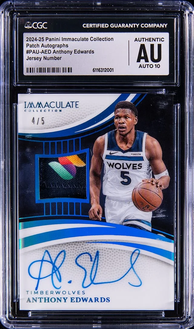 2024-25 Panini Immaculate Collection Anthony Edwards Patch Autographs #PAU-AED card image