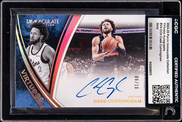 2024-25 Panini Immaculate Collection Cade Cunningham Virtuoso Autographs Gold #VA-CCH card image