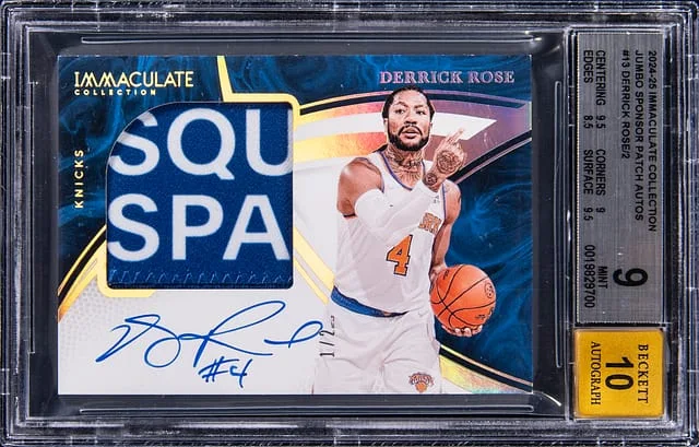 2024-25 Panini Immaculate Collection Derrick Rose Jumbo Sponsor Patch Autographs #JSP-DR2 card image