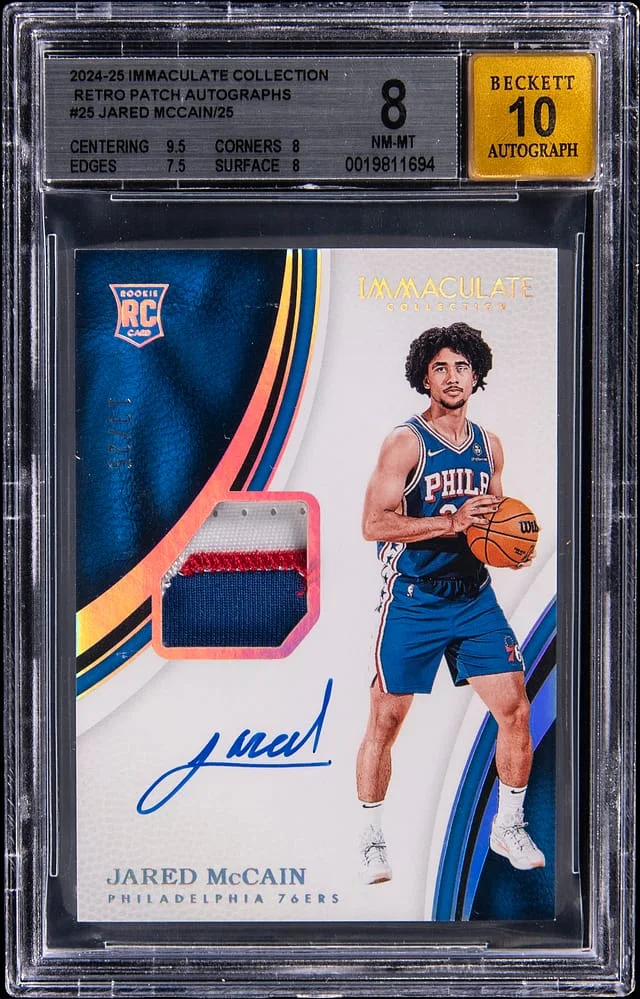 2024-25 Panini Immaculate Collection Jared McCain Retro Patch Autographs #IRP-JAR card image