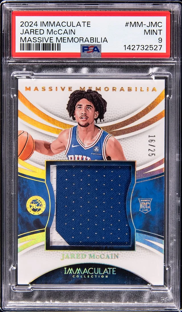 2024-25 Panini Immaculate Collection Jared McCain Massive Memorabilia #MM-JMC card image
