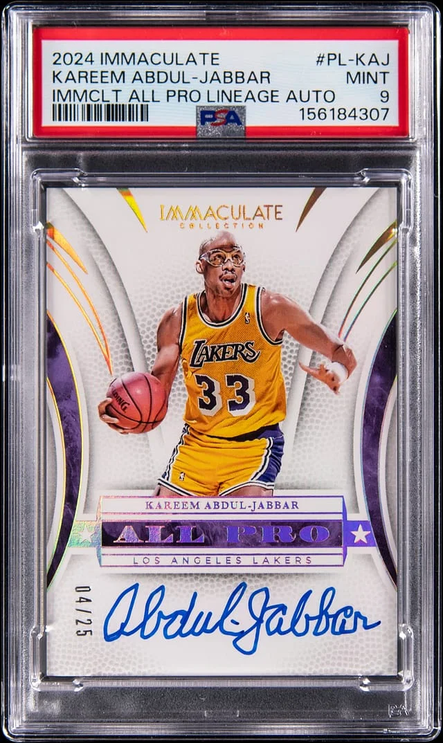 2024-25 Panini Immaculate Kareen Abdul-Jabbar Immaculate All Pro Lineage Autograph #PL-KAJ card image