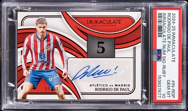 2024-25 Panini Immaculate Rodrigo De Paul Immaculate Numbers Signatures #IN-RDP card image