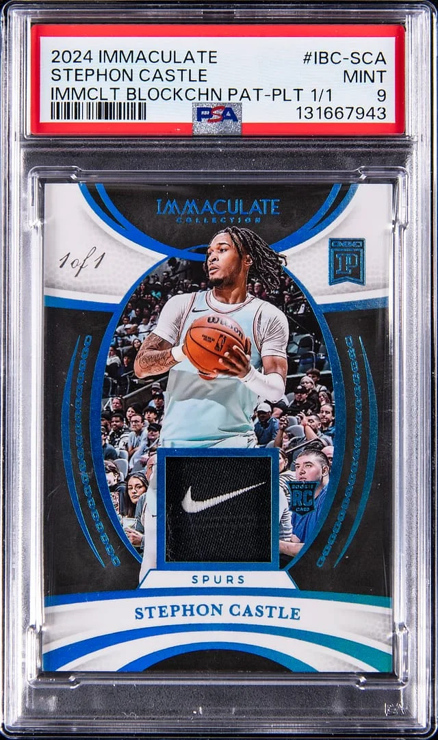 2024-25 Panini Immaculate Stephon Castle Blockchain Patch Platinum #IBC-SCA card image