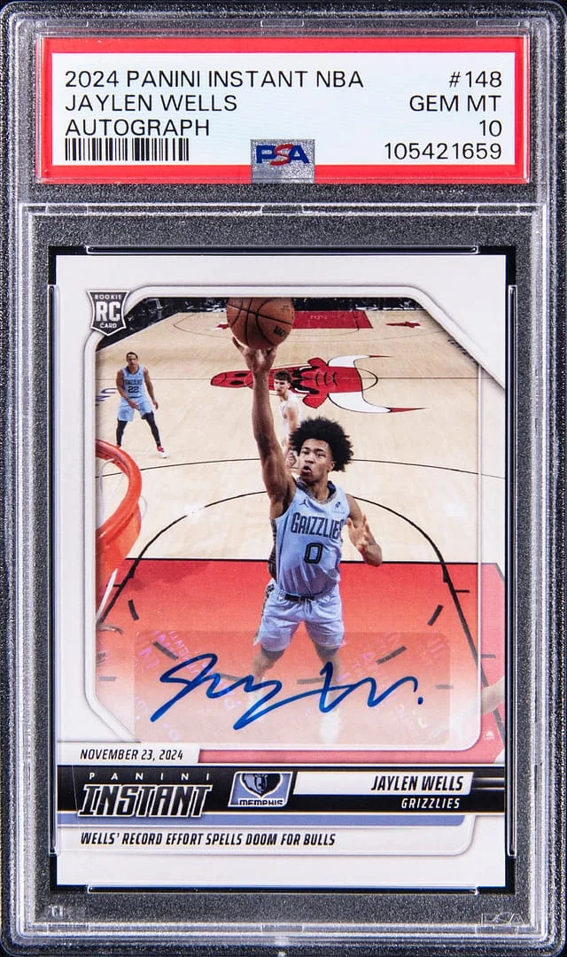 2024-25 Panini Jaylen Wells Instant NBA Autograph #148 card image