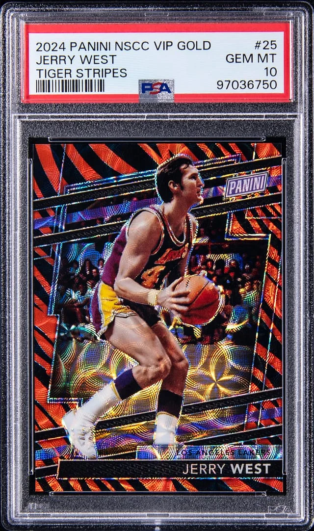 2024-25 Panini Jerry West NSCC VIP Gold Tiger Stripes #25 card image
