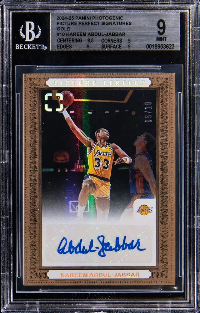 2024-25 Panini Kareem Abdul-Jabbar Photogenic Picture Perfect Signatures Gold #PPS-KAJ card image