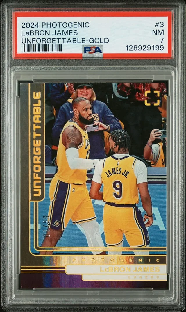2024-25 Panini LeBron James Photogenic Unforgettable Gold #3 card image