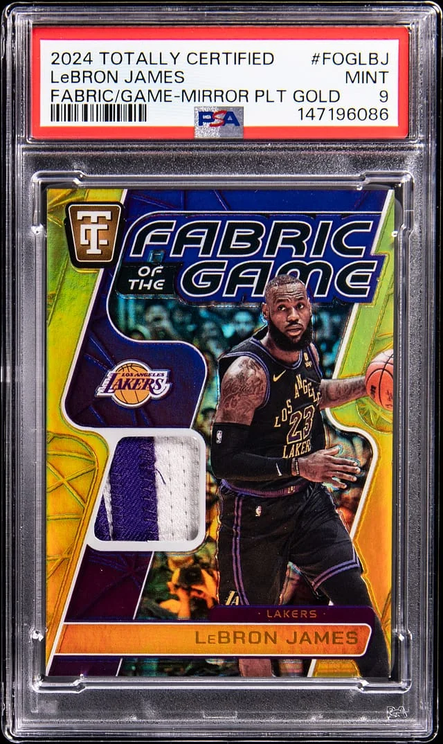 2024-25 Panini LeBron James Totally Certified Fabric of The Game Gold Platinum Mirror #FOG-LBJ card image