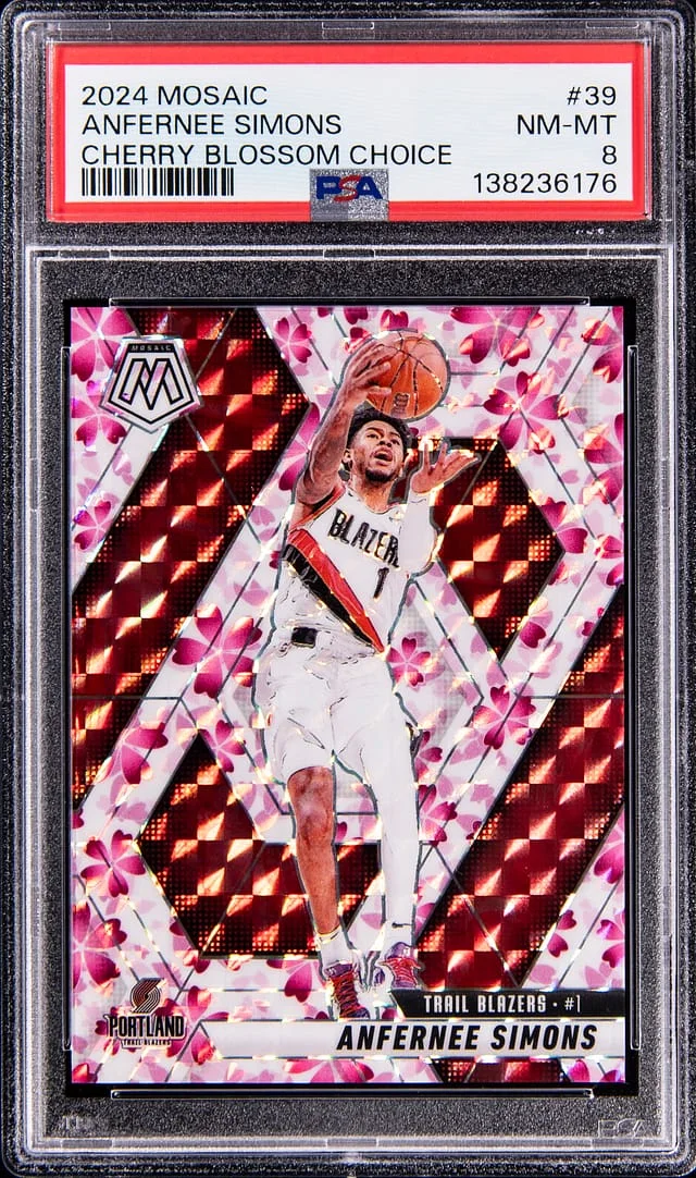 2024-25 Panini Mosaic Anfernee Simons Cherry Blossom Choice Prizm #39 card image