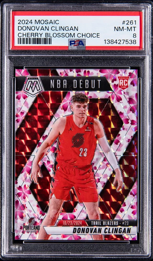 2024-25 Panini Mosaic Donovan Clingan Cherry Blossom Choice #261 card image