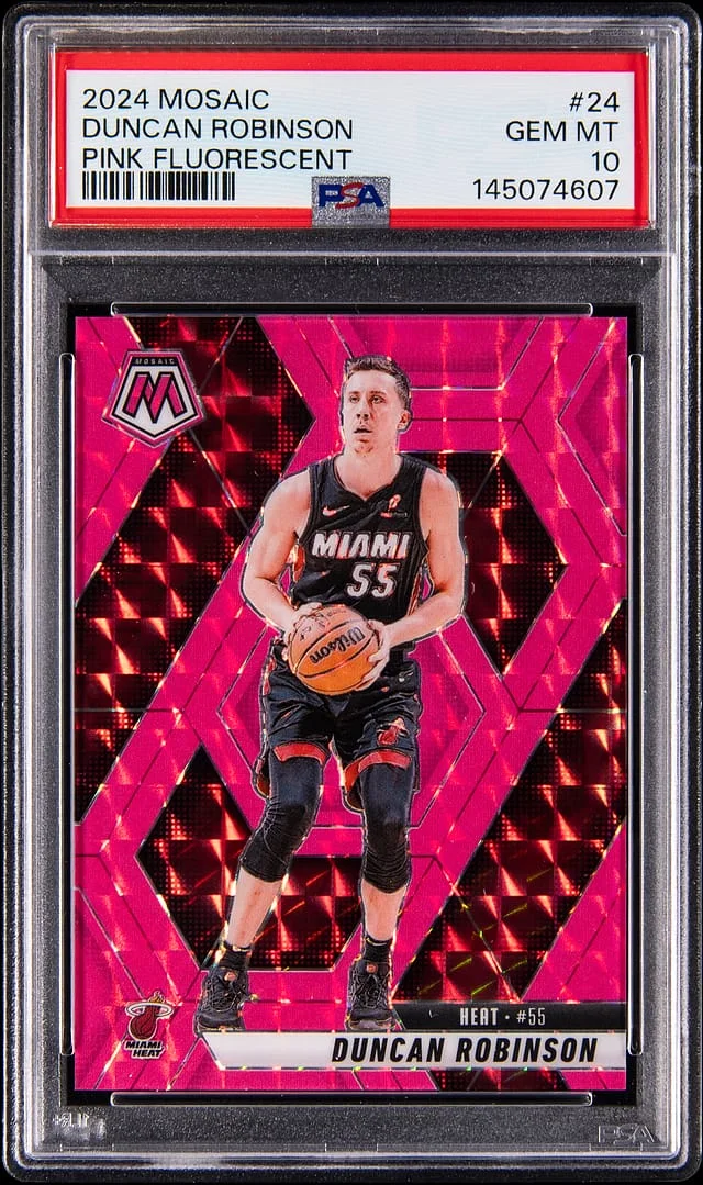 2024-25 Panini Mosaic Duncan Robinson Pink Fluorescent #24 card image