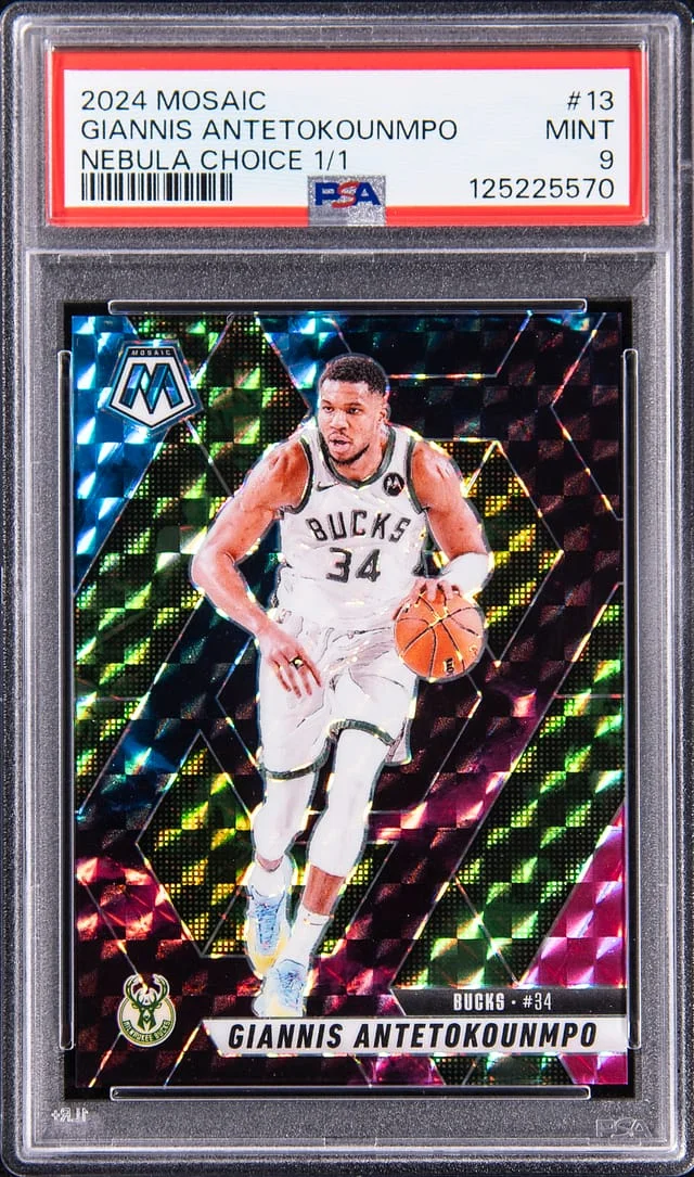 2024-25 Panini Mosaic Giannis Antetokounmpo Nebula Choice #13 card image