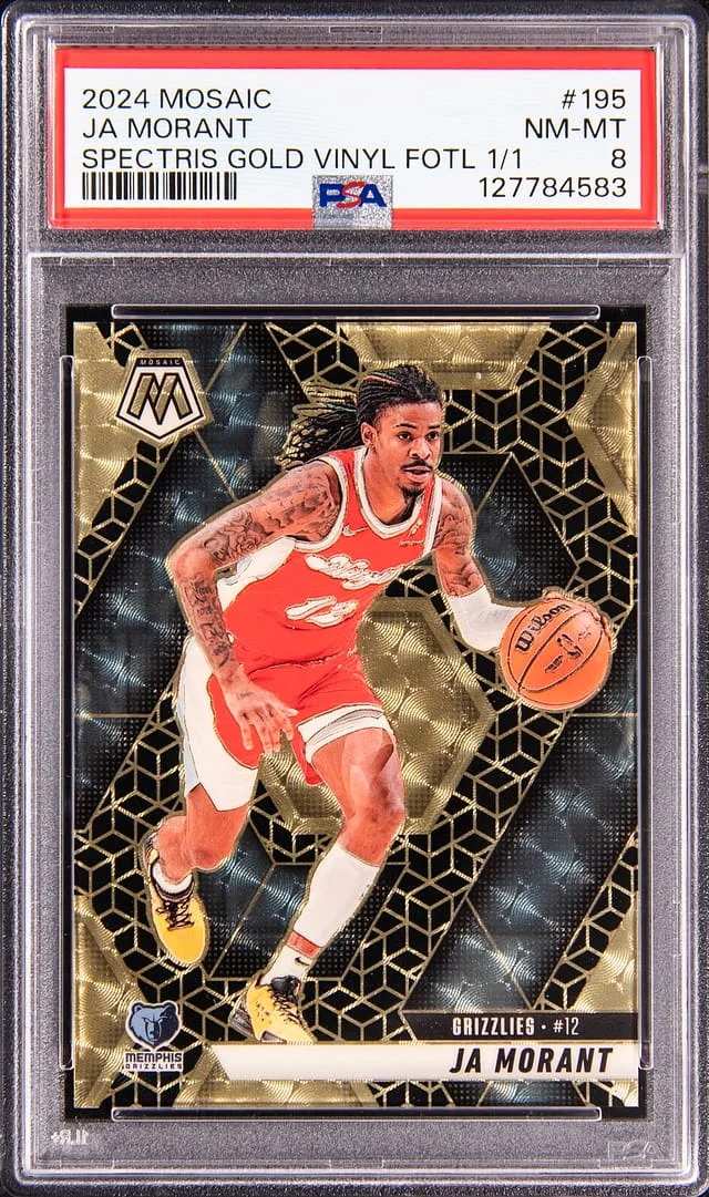 2024-25 Panini Mosaic Ja Morant Spectris Gold Vinyl FOTL #195 card image