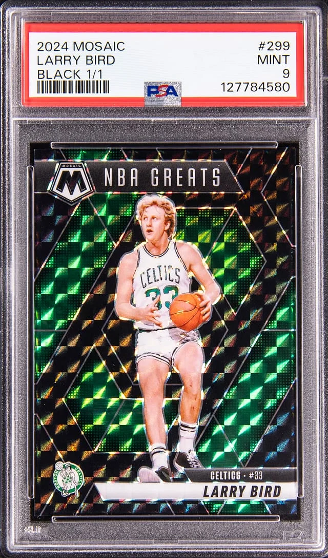 2024-25 Panini Mosaic Larry Bird Black Mosaic #299 card image