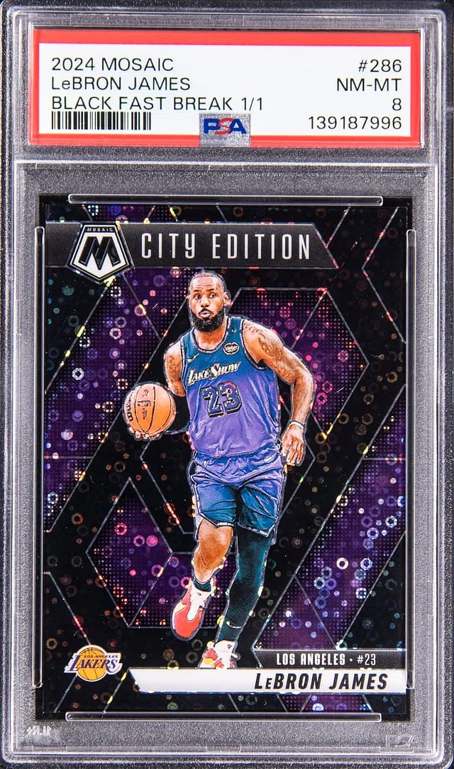 2024-25 Panini Mosaic LeBron James Black Fast Break Prizm #286 card image