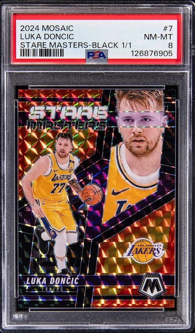 2024-25 Panini Mosaic Luka Doncic Stare Masters Black Prizm #7 card image