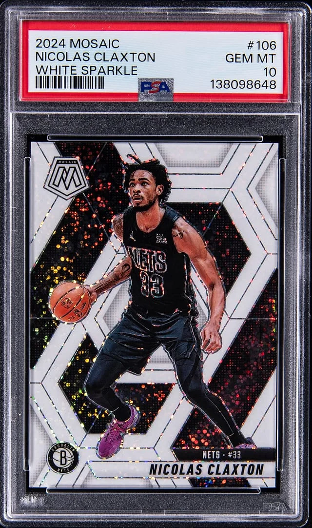 2024-25 Panini Mosaic Nicolas Claxton White Sparkle #106 card image