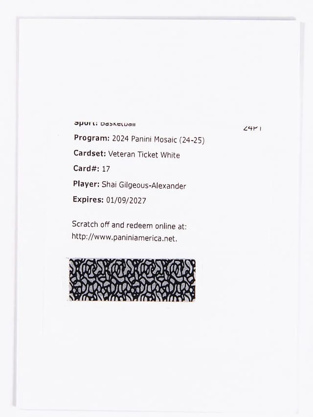 2024-25 Panini Mosaic Shai Gilgeous-Alexander Veteran Ticket Autographs White #17 card image