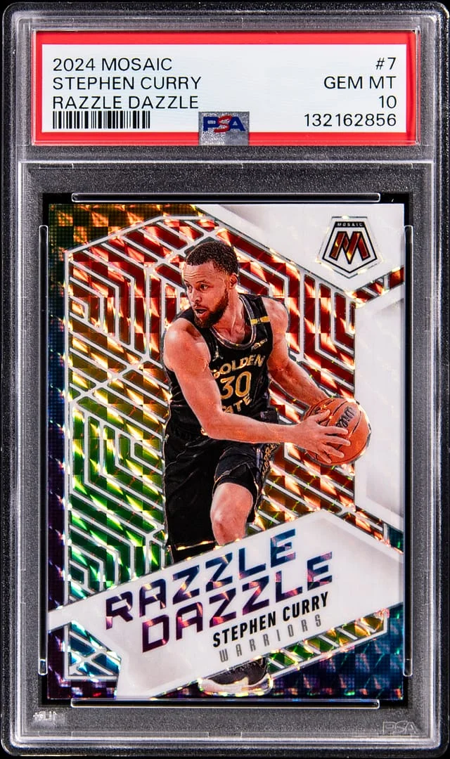 2024-25 Panini Mosaic Stephen Curry Stained Glass #7 card image