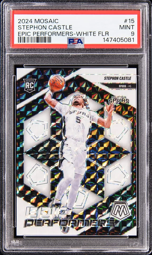 2024-25 Panini Mosaic Stephon Castle Epic Performers White Fluorescent #15 card image