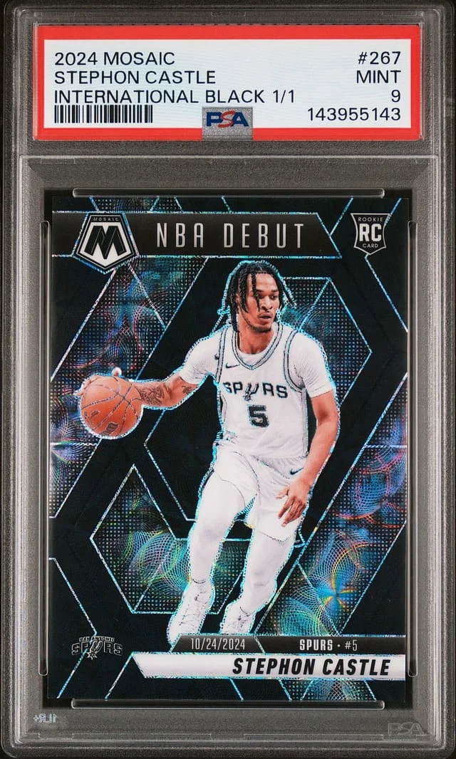 2024-25 Panini Mosaic Stephon Castle International Black #267 card image