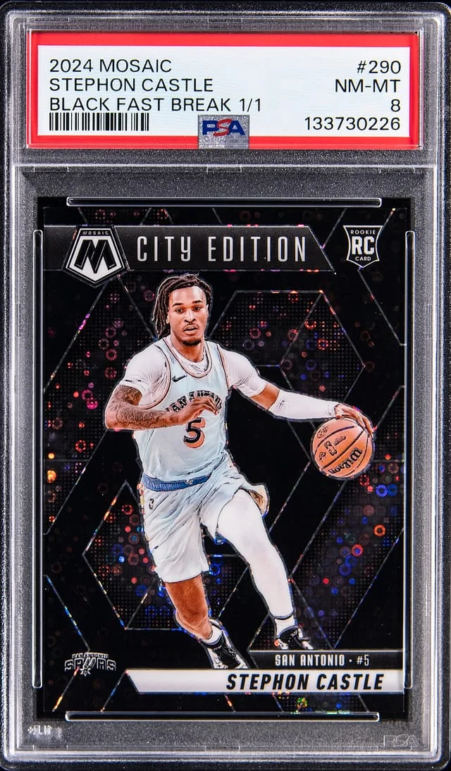 2024-25 Panini Mosaic Stephon Castle Black Fast Break #290 card image