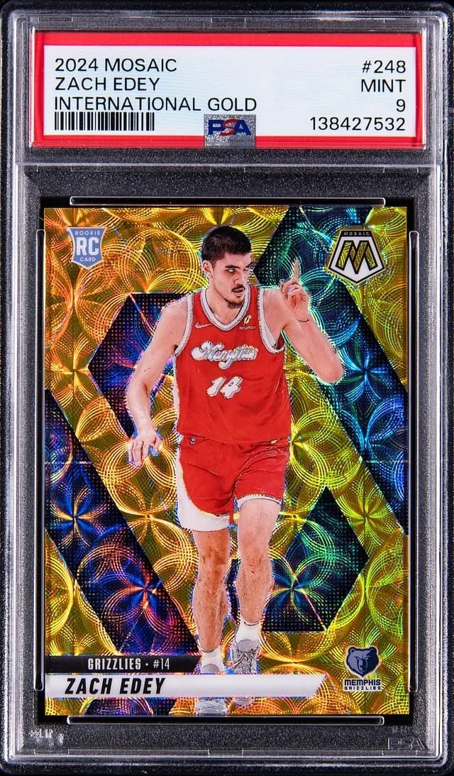 2024-25 Panini Mosaic Zach Edey International Gold #248 card image