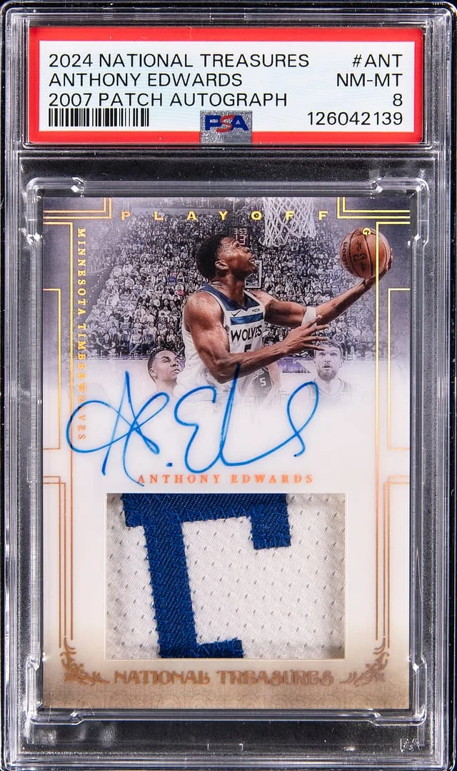 2024-25 Panini National Treasures Anthony Edwards 2007 Patch Autograph #RET-ANT card image