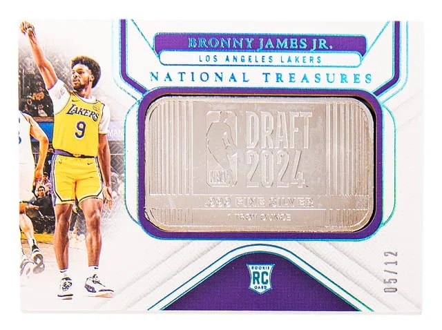 2024-25 Panini National Treasures Bronny James Silver Silver Draft Logo #4 card image
