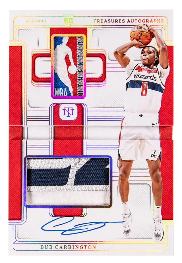 2024-25 Panini National Treasures Bub Carrington Treasured Autographs Booklet #TAB-BUB card image