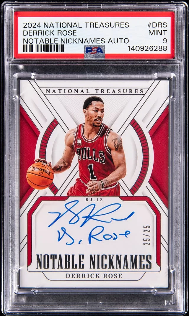 2024-25 Panini National Treasures Derrick Rose Notable Nicknames Autographs #NN-DRS card image