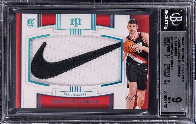 2024-25 Panini National Treasures Donovan Clingan Jumbo Materials Super Prime #RJU-DCL card image