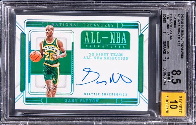 2024-25 Panini National Treasures Gary Payton All-NBA Signatures Platinum #ALL-PAY card image