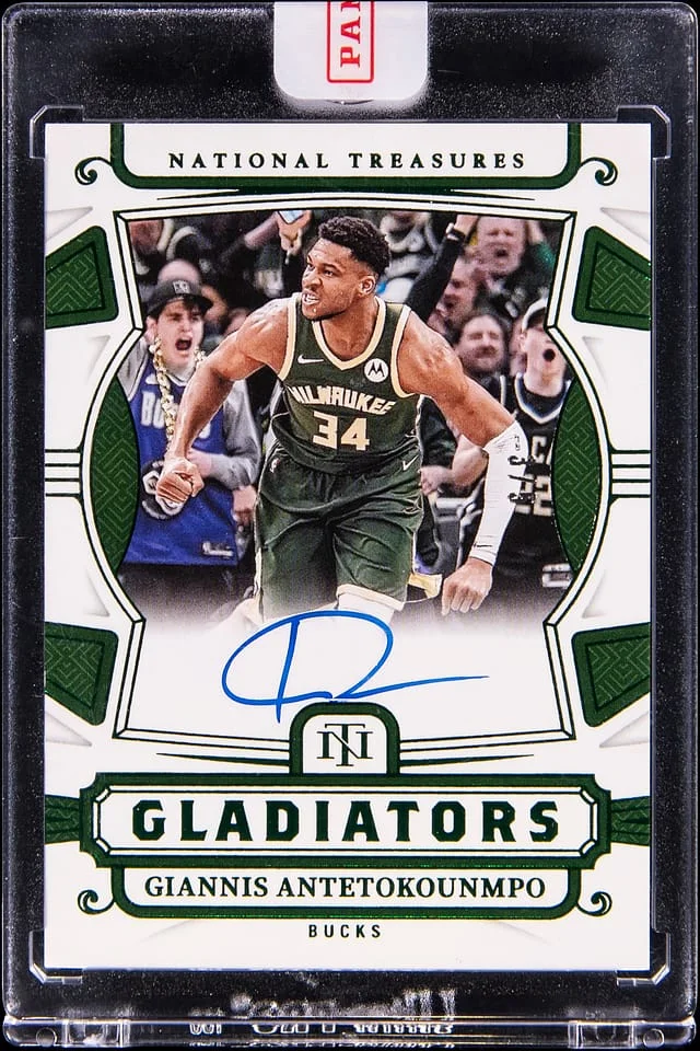 2024-25 Panini National Treasures Giannis Antetokounmpo Gladiators Emerald #GS-GIA card image