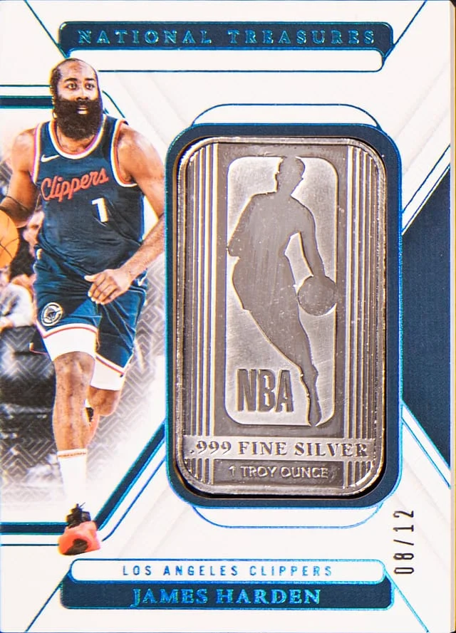 2024-25 Panini National Treasures James Harden Silver Bar NBA Logo #33 card image