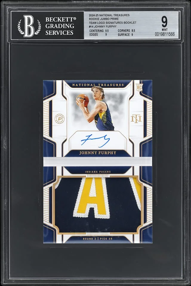 2024-25 Panini National Treasures Johnny Furphy Jumbo Prime Team Logo Signatures Booklet #RJB-FUR card image