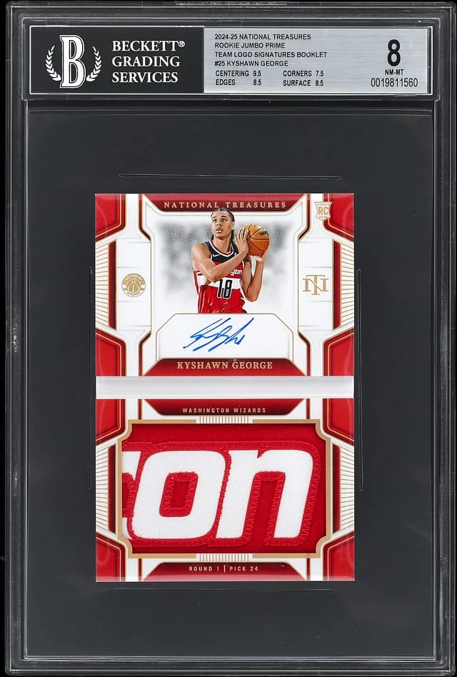 2024-25 Panini National Treasures Kyshawn George Jumbo Prime Team Logo Signatures Booklet #RJB-KYS card image