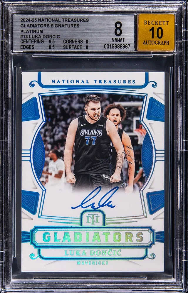 2024-25 Panini National Treasures Luka Doncic Gladiators Signatures Platinum #GS-LUK card image