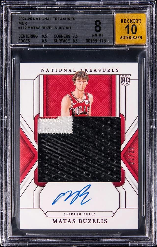 2024-25 Panini National Treasures Matas Buzelis Pink #112 card image