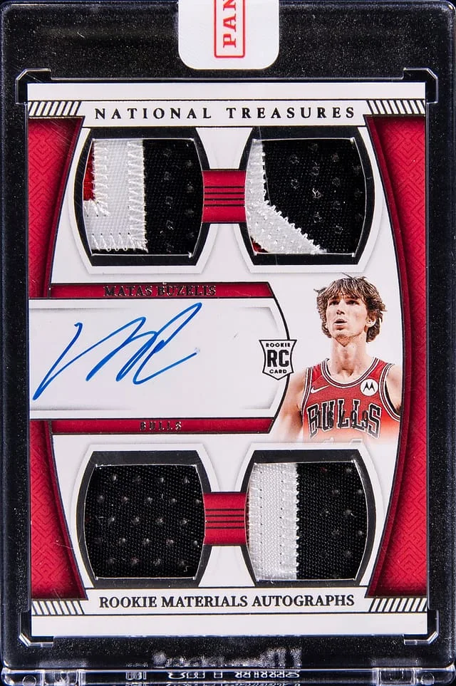2024-25 Panini National Treasures Matas Buzelis Material Quad Autographs #RMQ-BUZ card image